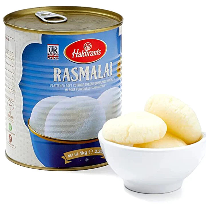 Sweet cottage cheese in milk cream with cardamom and pistachio | Rasmalai Dessert 1kg Haldiram