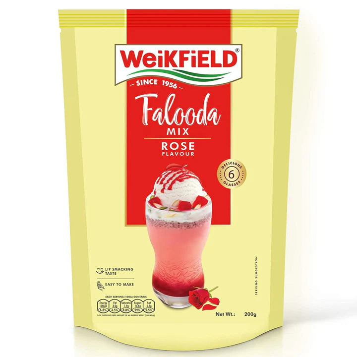 Falooda Dessert Mix | Rose Flavor Falooda Mix 200g Weikfield