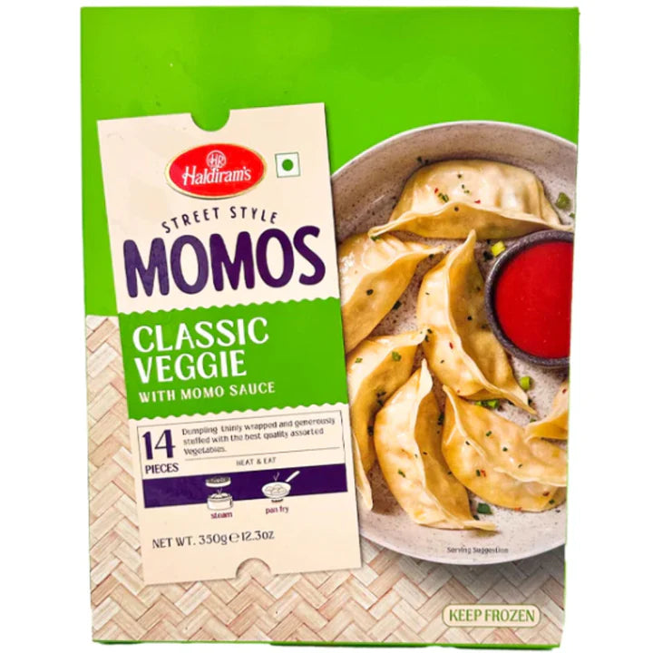 Classic vegetarian Dumplings or Momo's | Momo's Classic Veggie Street Style 350g (Frozen) Haldiram
