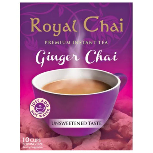 Instant Ginger Chai Tea | Royal Instant Tea Ginger Unsweetened Chai 10 sachets 180g